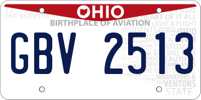 OH license plate GBV2513