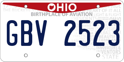 OH license plate GBV2523