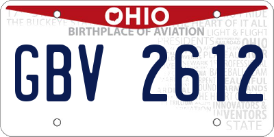 OH license plate GBV2612