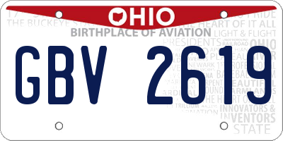 OH license plate GBV2619