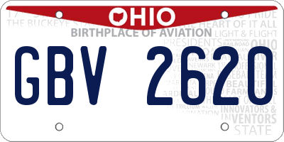 OH license plate GBV2620