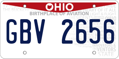 OH license plate GBV2656