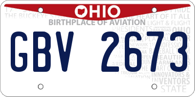 OH license plate GBV2673