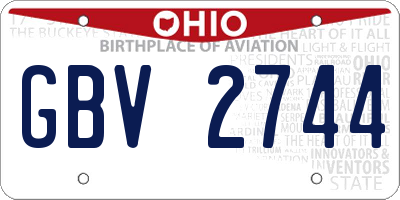 OH license plate GBV2744