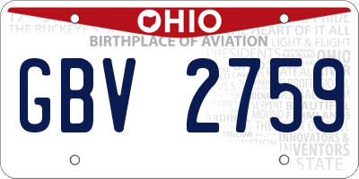 OH license plate GBV2759