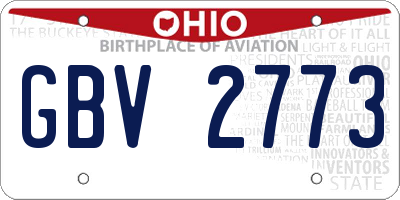 OH license plate GBV2773