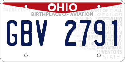 OH license plate GBV2791