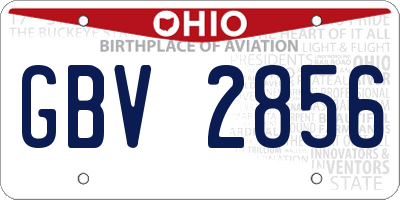 OH license plate GBV2856