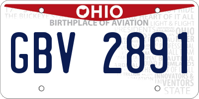 OH license plate GBV2891