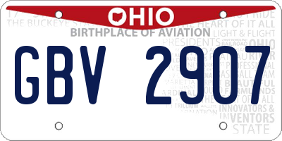 OH license plate GBV2907