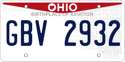 OH license plate GBV2932