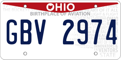 OH license plate GBV2974