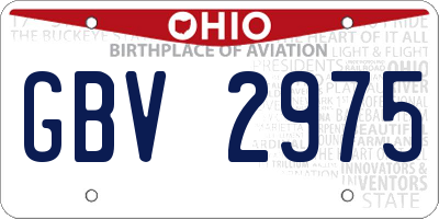OH license plate GBV2975