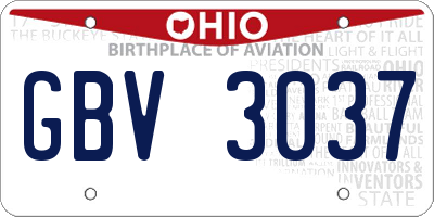 OH license plate GBV3037