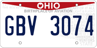 OH license plate GBV3074