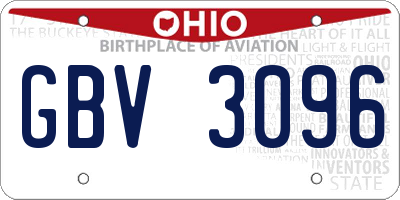 OH license plate GBV3096
