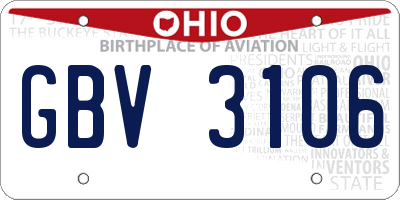 OH license plate GBV3106