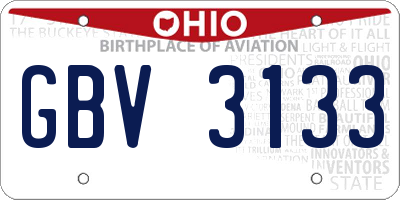 OH license plate GBV3133