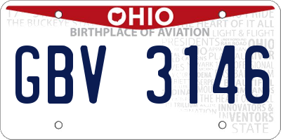 OH license plate GBV3146