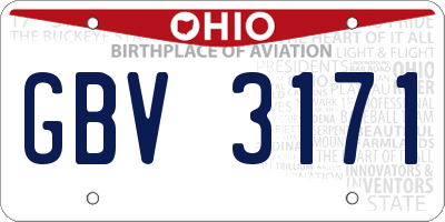 OH license plate GBV3171