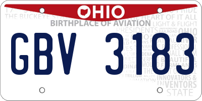 OH license plate GBV3183