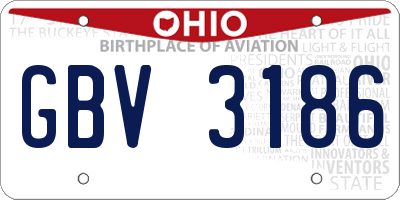 OH license plate GBV3186
