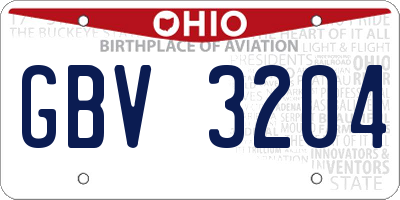 OH license plate GBV3204