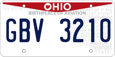 OH license plate GBV3210