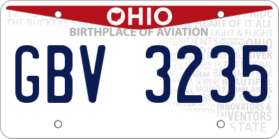OH license plate GBV3235