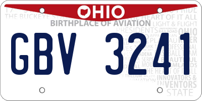 OH license plate GBV3241