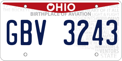 OH license plate GBV3243