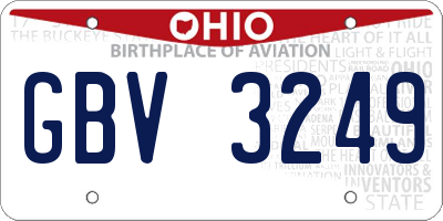 OH license plate GBV3249
