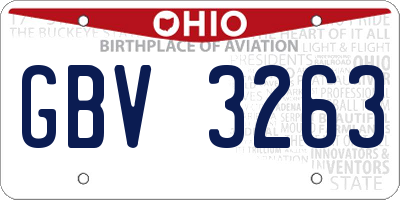 OH license plate GBV3263