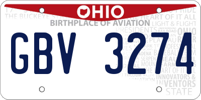 OH license plate GBV3274