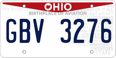 OH license plate GBV3276