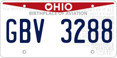 OH license plate GBV3288