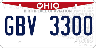 OH license plate GBV3300