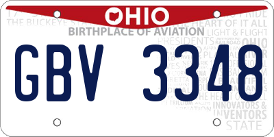 OH license plate GBV3348