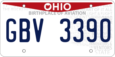 OH license plate GBV3390