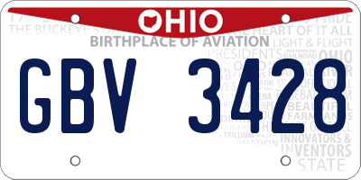 OH license plate GBV3428