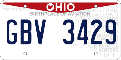 OH license plate GBV3429
