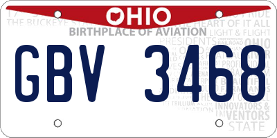 OH license plate GBV3468