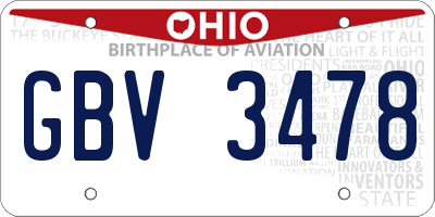 OH license plate GBV3478