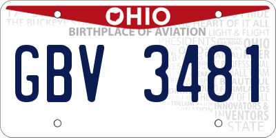 OH license plate GBV3481