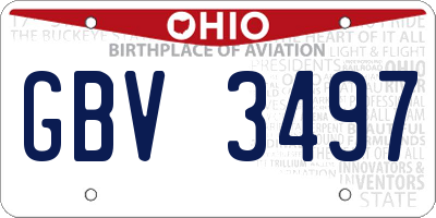 OH license plate GBV3497