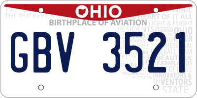 OH license plate GBV3521