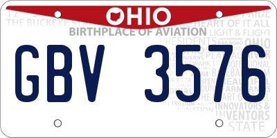 OH license plate GBV3576
