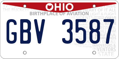 OH license plate GBV3587