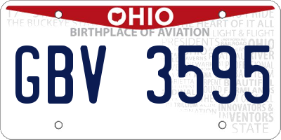 OH license plate GBV3595