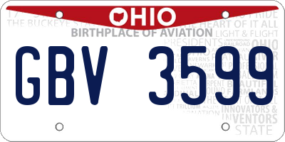 OH license plate GBV3599